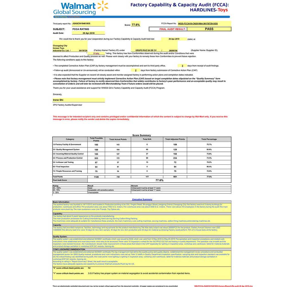 Walmart FCCA
